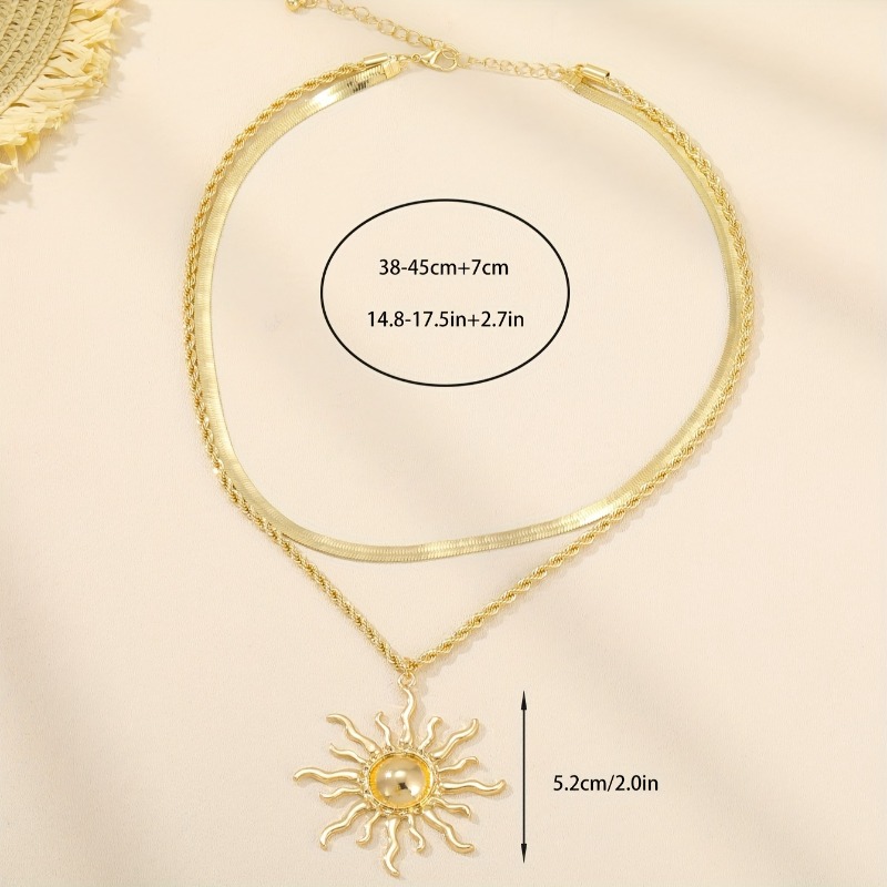 Women's Sunburst Pendant Necklace on Snake Chain